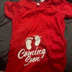Red maternity shirt